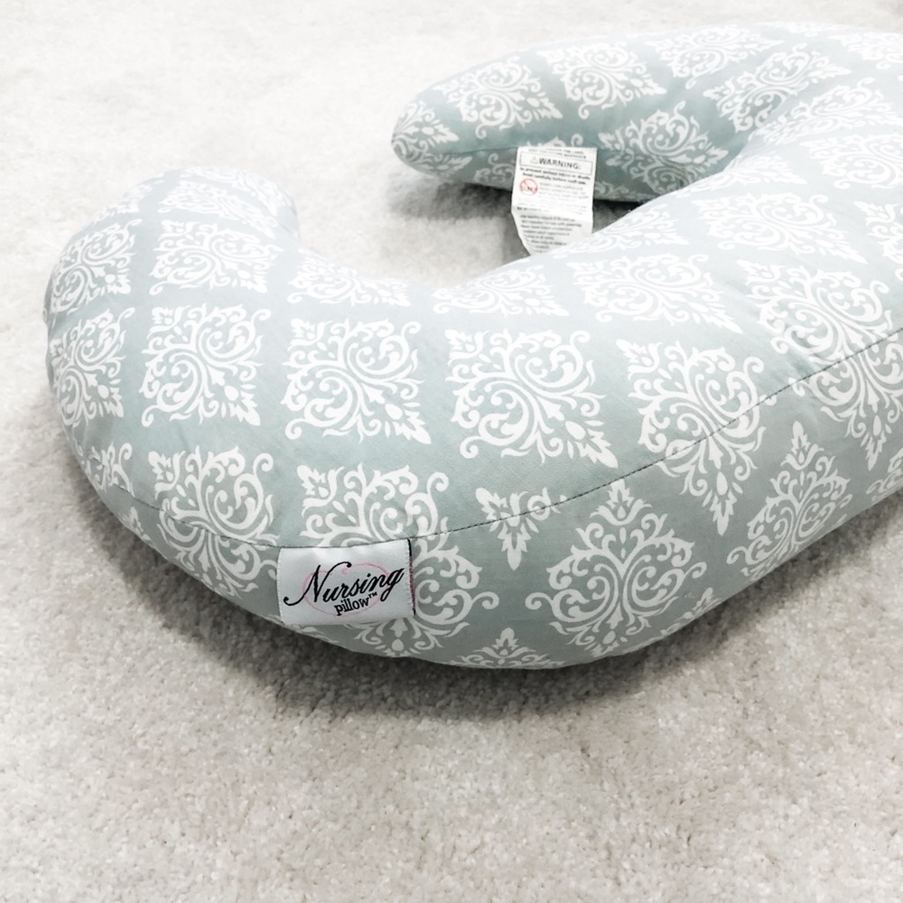 Nursing Pillow Grey White for Breastfeeding